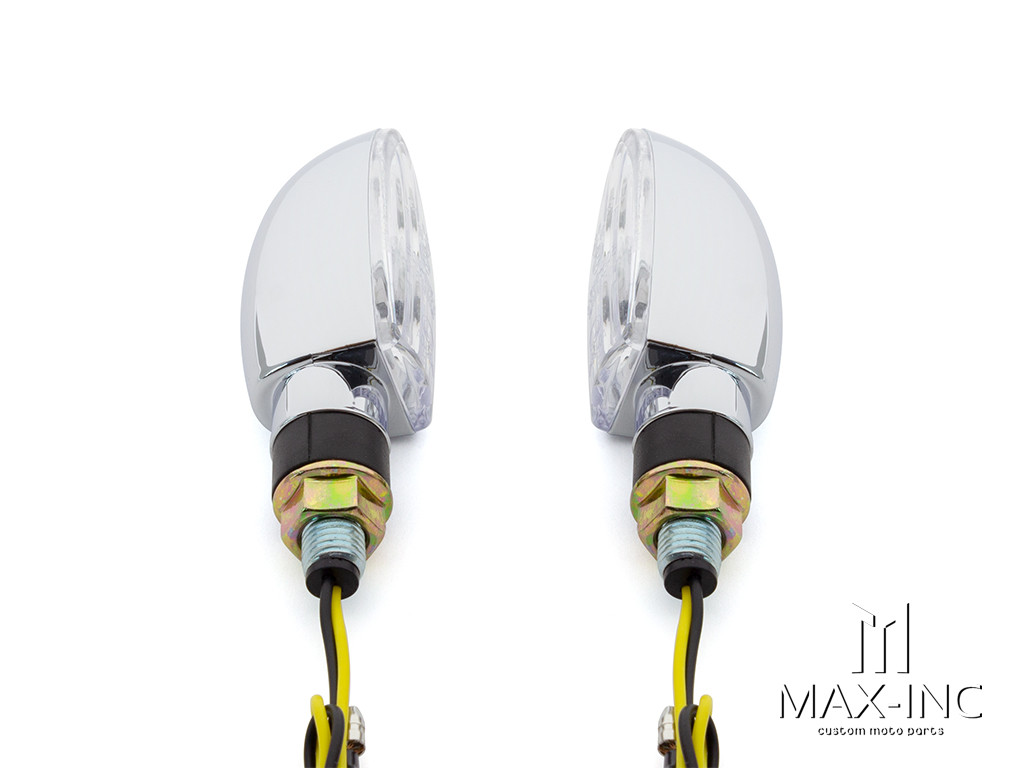 Chrome Super Bright Dual LED Turn Signals / Indicators - Emarked
