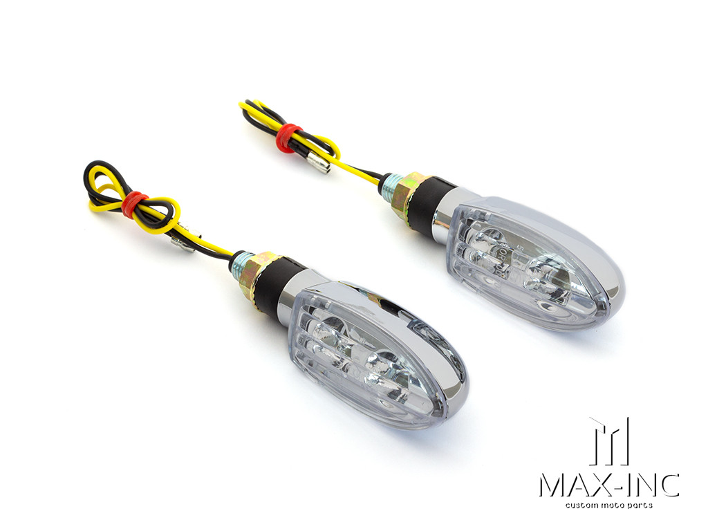 Chrome Super Bright Dual LED Turn Signals / Indicators - Emarked