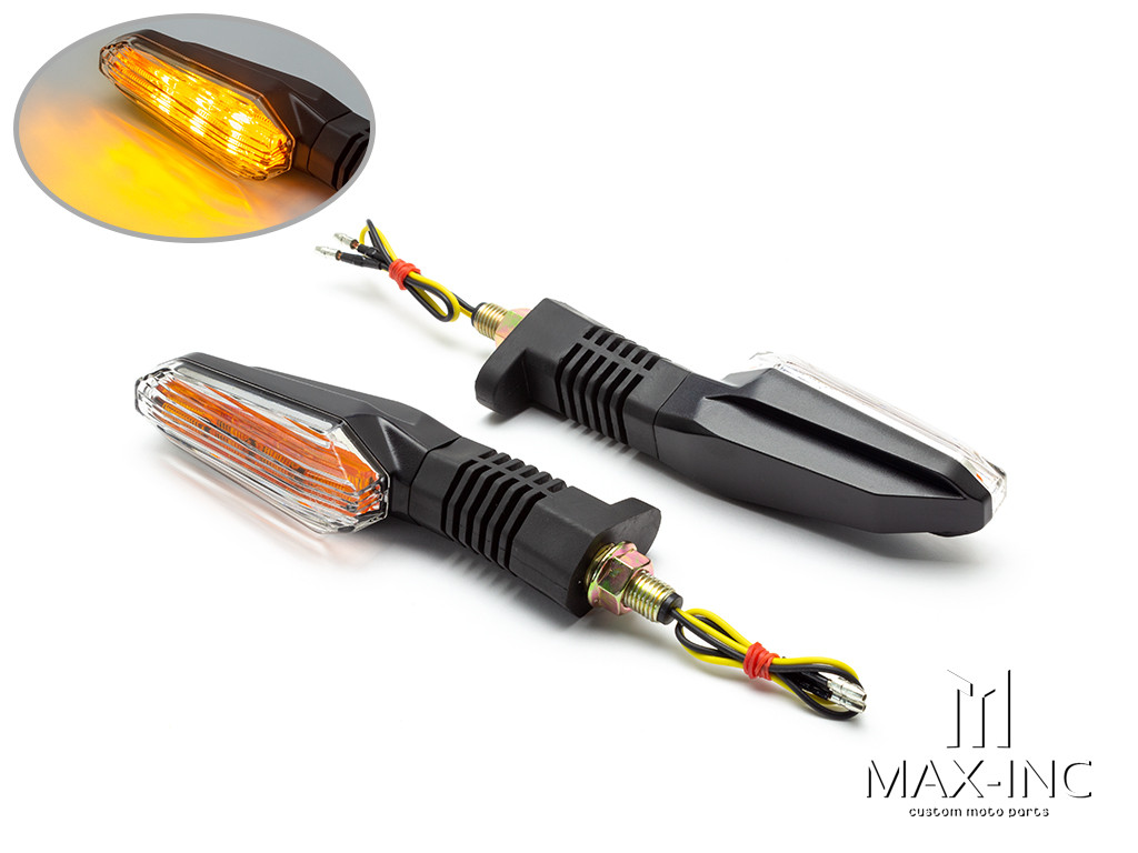 Black Sport Bike LED Turn Signals / Indicators 