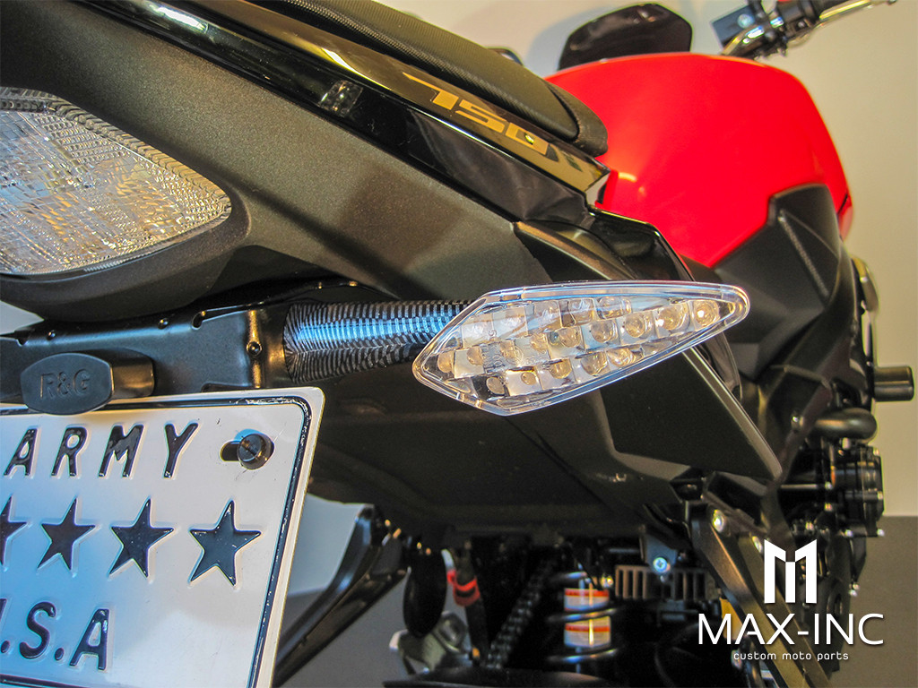 Carbon Pattern Full Size Benelli Style LED Turn Signals / Indicators - Emarked