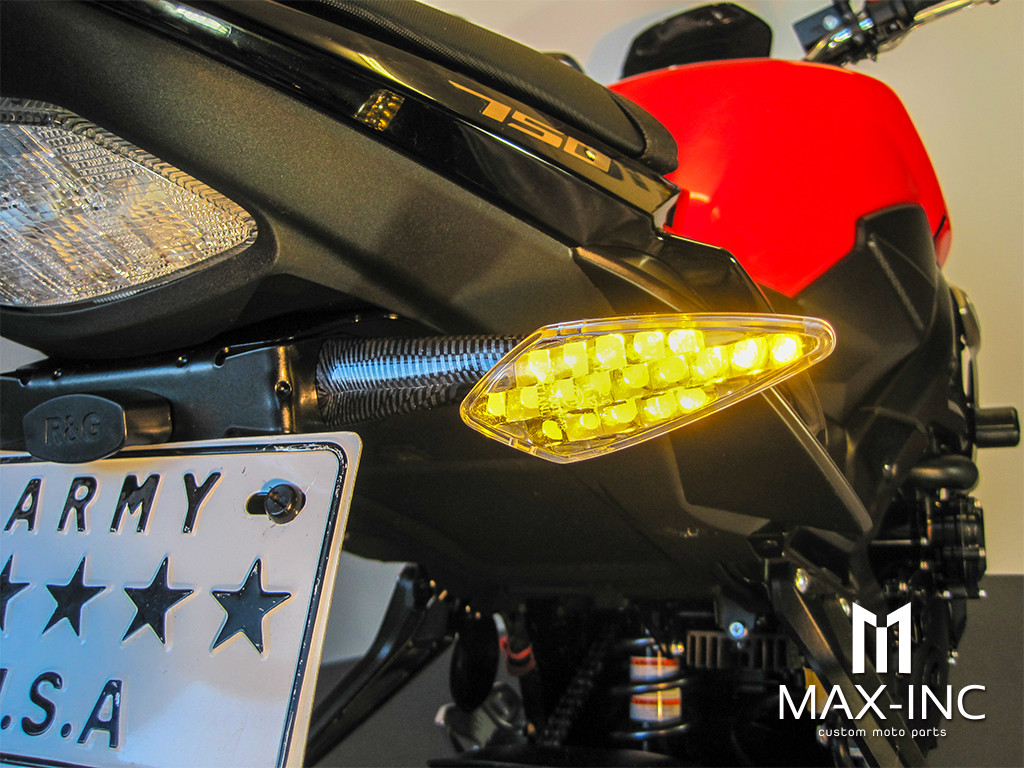 Carbon Pattern Full Size Benelli Style LED Turn Signals / Indicators - Emarked