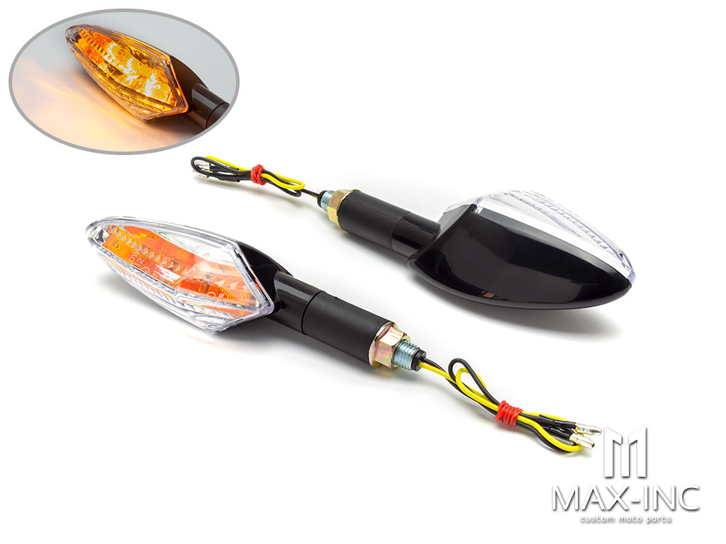 Black Amber Inner Lens LED Turn Signals / Indicators - Emarked