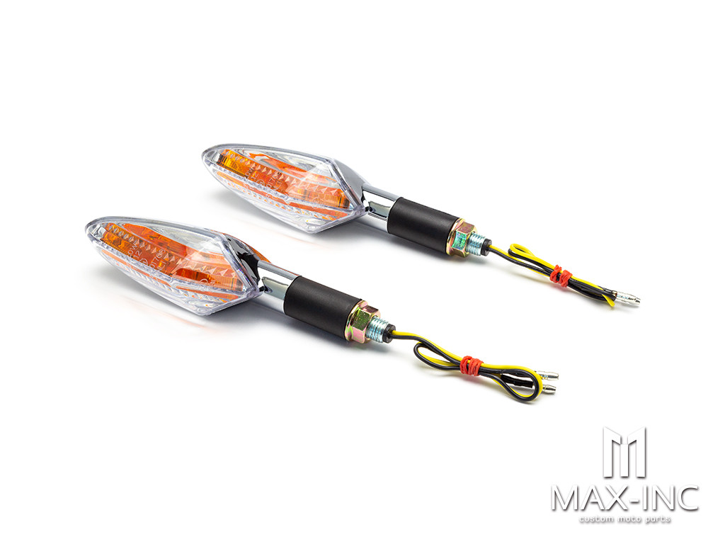 Chrome Amber Inner Lens LED Turn Signals / Indicators - Emarked