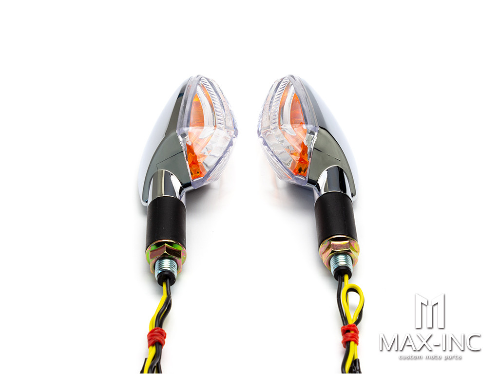 Chrome Amber Inner Lens LED Turn Signals / Indicators - Emarked