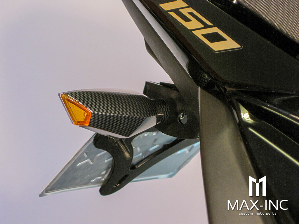 Carbon Pattern Orange Tip LED Turn Signals / Indicators - Emarked
