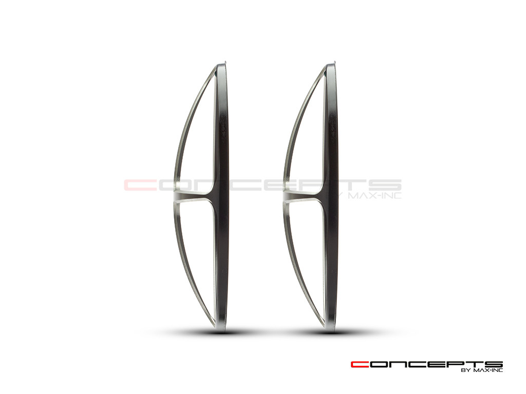 Cross Design 7" Black + Contrast Cut CNC Aluminum Headlight Guard Covers - Pair