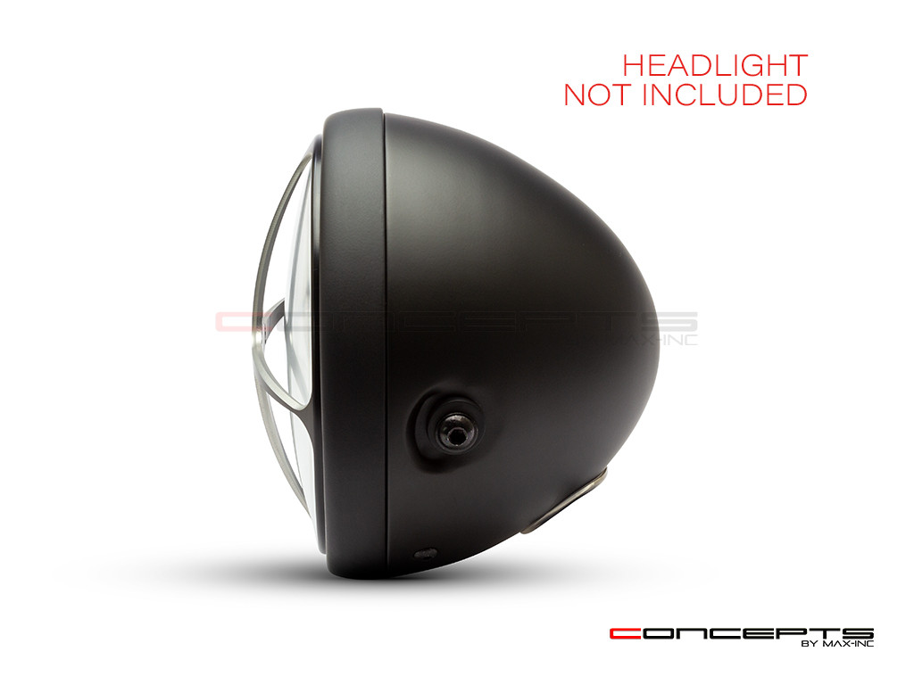 Cross Design 7" Black + Contrast Cut CNC Aluminum Headlight Guard Cover