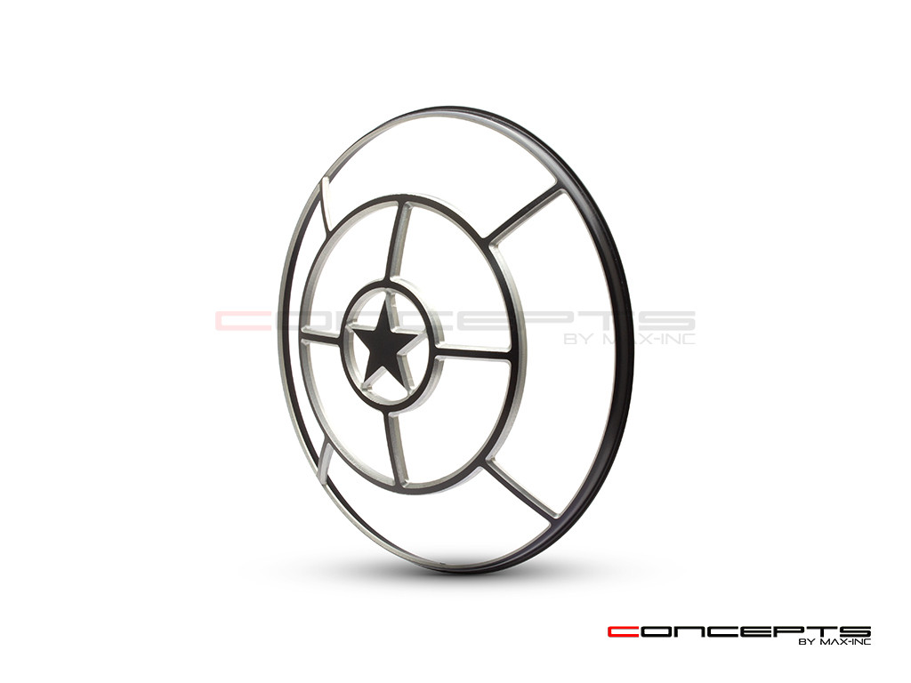 Star Design 7" Black + Contrast Cut CNC Aluminum Headlight Guard Cover