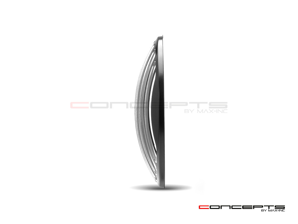 Classic Vent Design 7" Black + Contrast Cut CNC Aluminum Headlight Guard Cover
