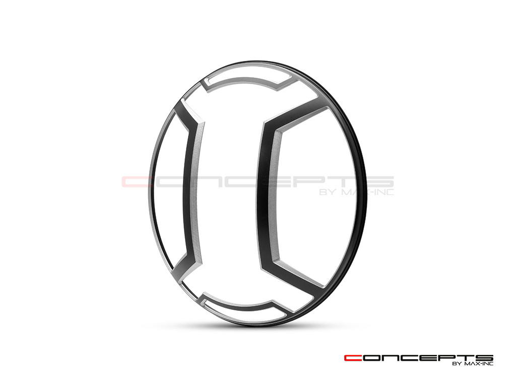 Armour Design 7" Black + Contrast Cut CNC Aluminum Headlight Guard Cover