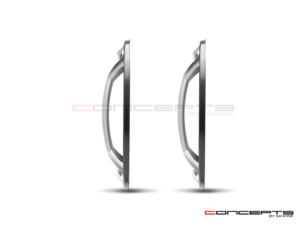 Armour Design 7" Black + Contrast Cut CNC Aluminum Headlight Guard Covers - Pair