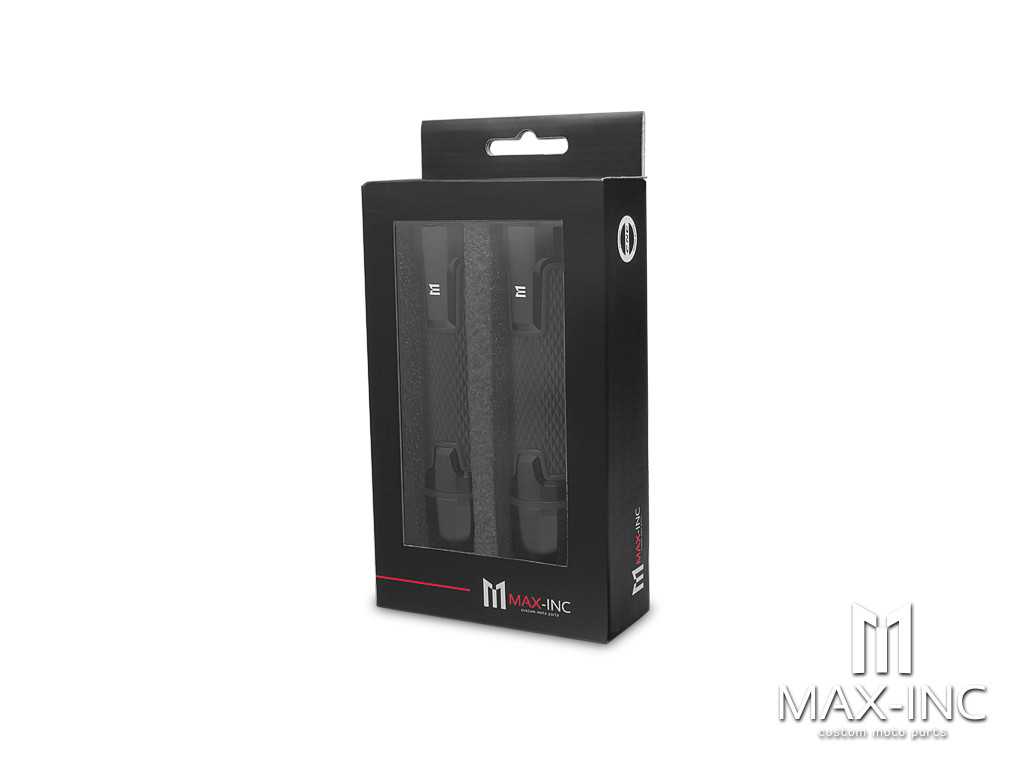 Sportz Black Anodized CNC Machined Aluminum / Rubber Hand Grips + Bar Ends - 7/8" (22mm)