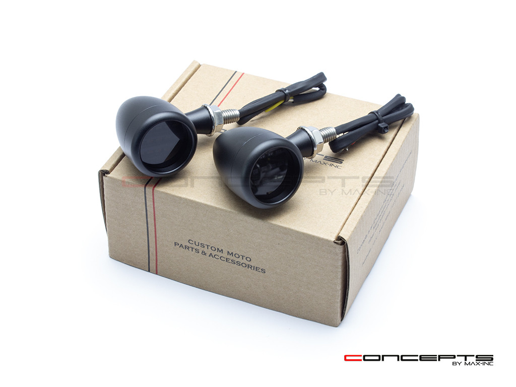 Truro Black CNC Machined Billet Alum Integrated LED Stop / Tail Lights + Turn Signals