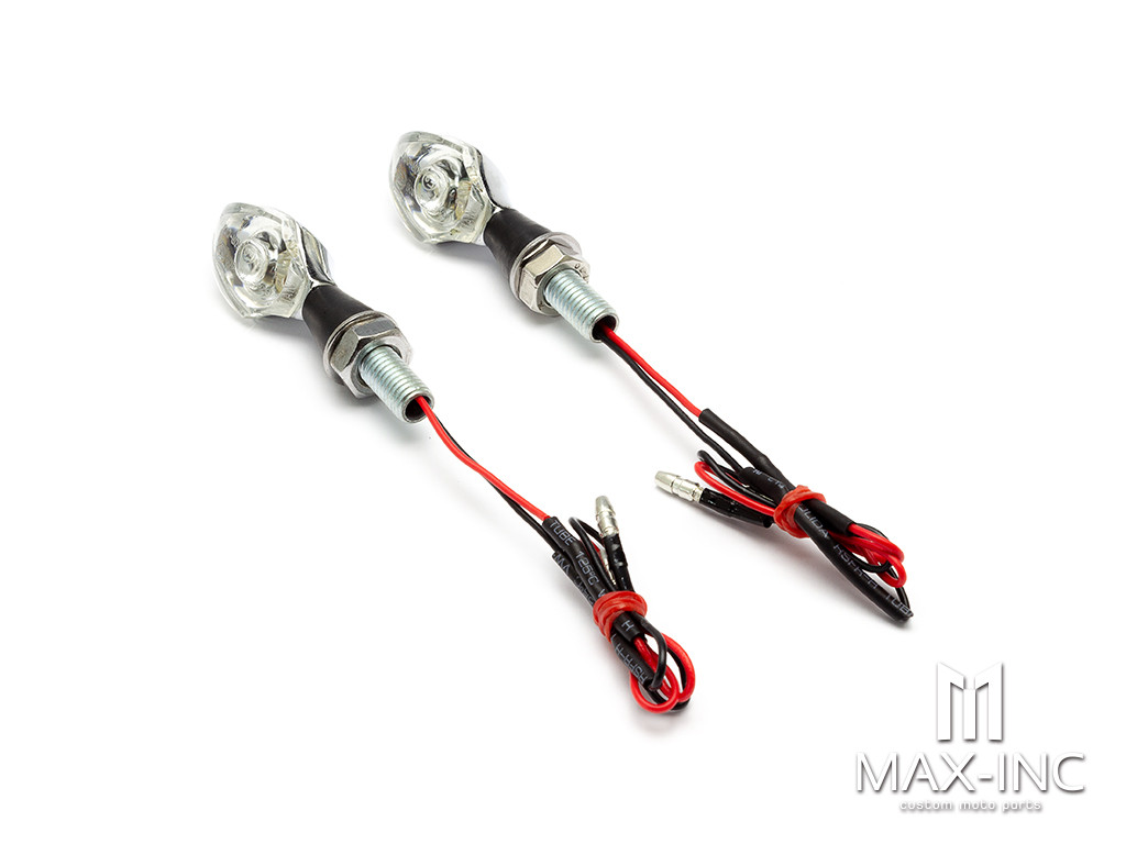 Chrome Alloy Micro Cyclops LED Turn Signals / Indicators - Small & Bright