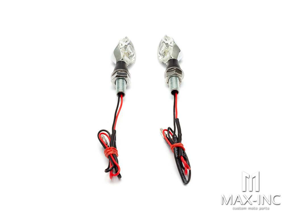 Chrome Alloy Micro Cyclops LED Turn Signals / Indicators - Small & Bright