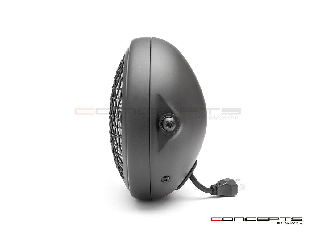 7.7" Matte Black Shorty Multi Projector LED Headlight + Mesh Grill