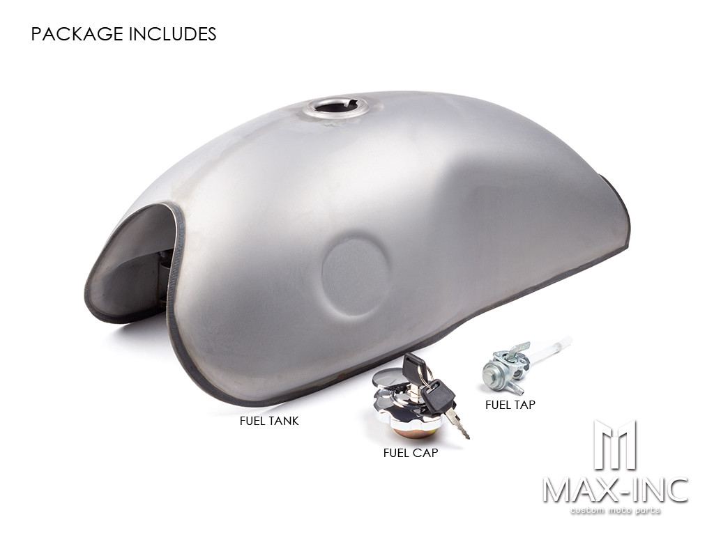 Benelli Style Universal Unpainted 10L Fuel Tank + Fuel Cap + Fuel Tap