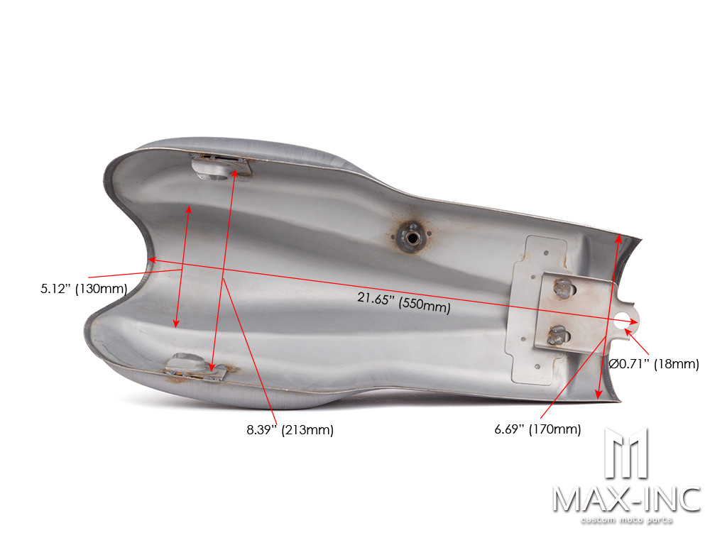 Benelli Style Universal Unpainted 10L Fuel Tank + Fuel Cap + Fuel Tap