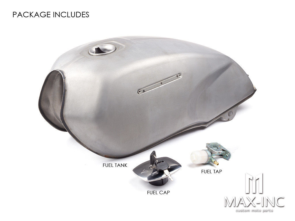ZB Style Universal Unpainted 9L Fuel Tank + Fuel Cap + Fuel Tap