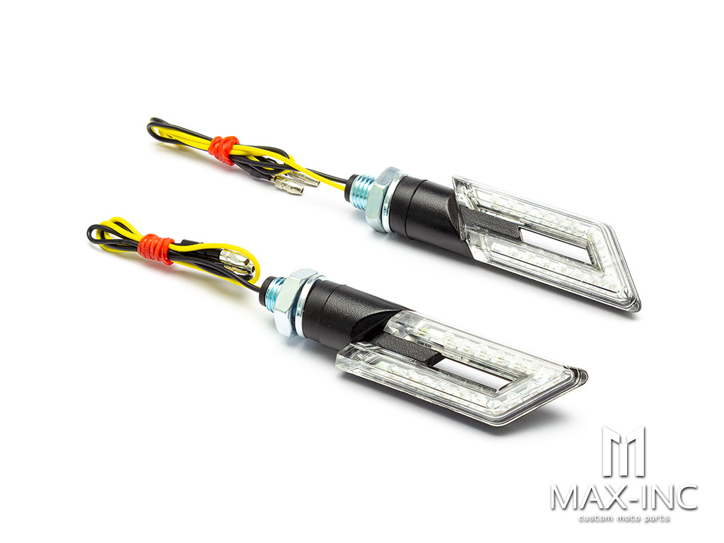 Black Mini Slim LED Turn Signals / Indicators - Emarked