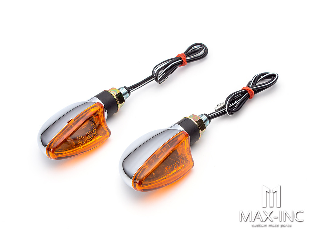 Chrome Mini Czar LED Turn Signals / Indicators - Bulb Type - Emarked