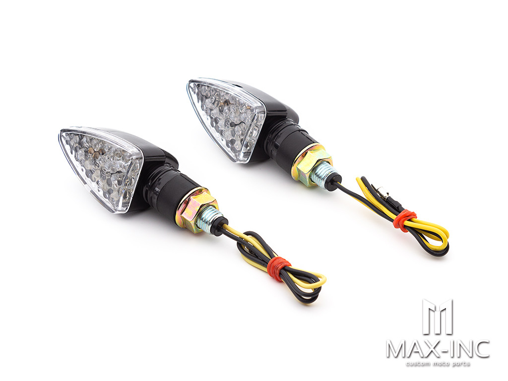 Black Mini Spear Head LED Turn Signals / Indicators - Emarked