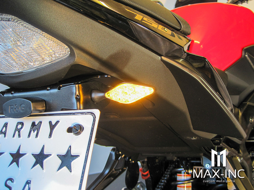 Matte Black Mini Gator Alloy LED Turn Signals / Indicators - Emarked