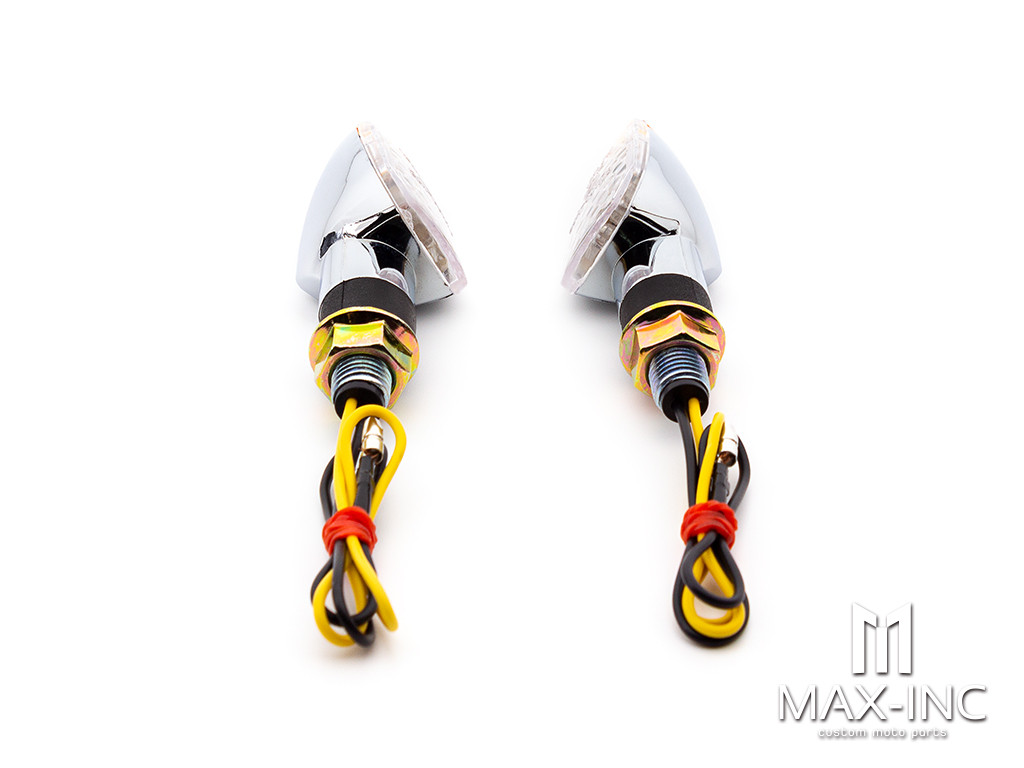 Chrome Micro LED Turn Signals / Indicators - Small & Bright