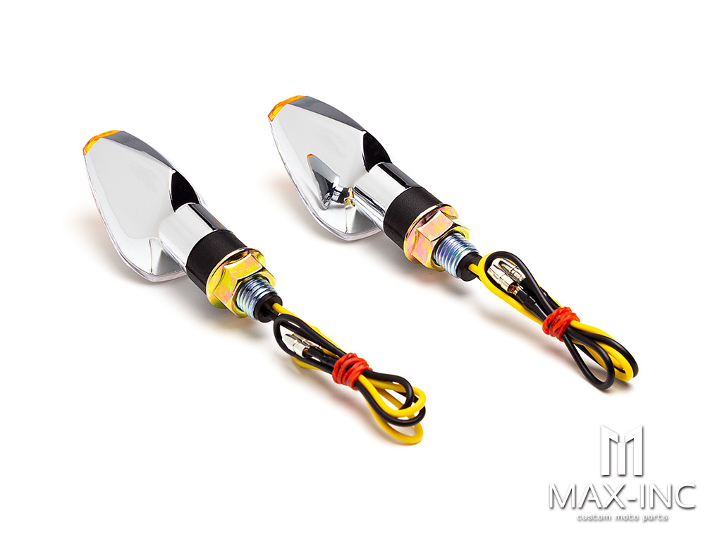 Chrome Micro LED Turn Signals / Indicators - Small & Bright