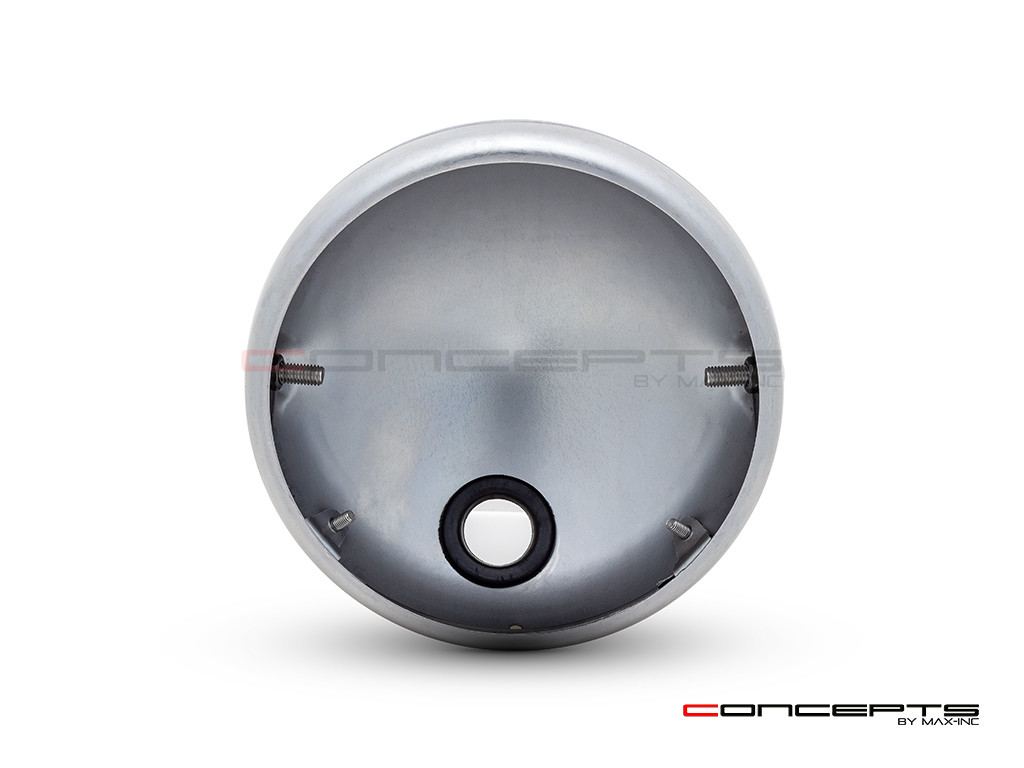 7.7 INCH Raw Unpainted Metal Shorty Headlight Housing + Bezel Combo