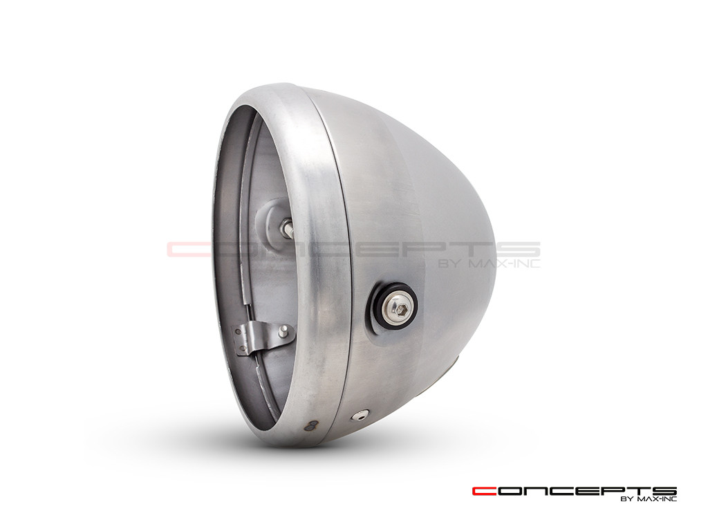 7.7 INCH Raw Unpainted Metal Headlight Housing + Bezel Combo