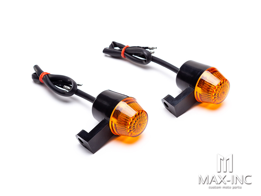 Black Flexible Silicone Mini Halogen Bulb Turn Signals / Indicators