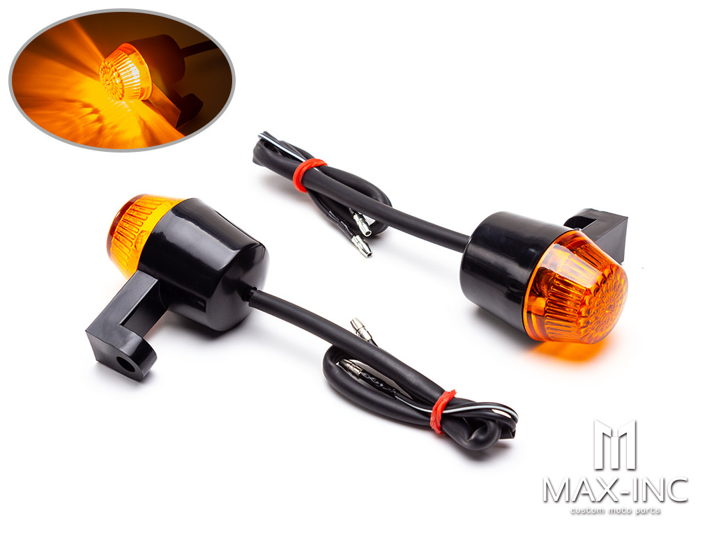 Black Flexible Silicone Mini Halogen Bulb Turn Signals / Indicators