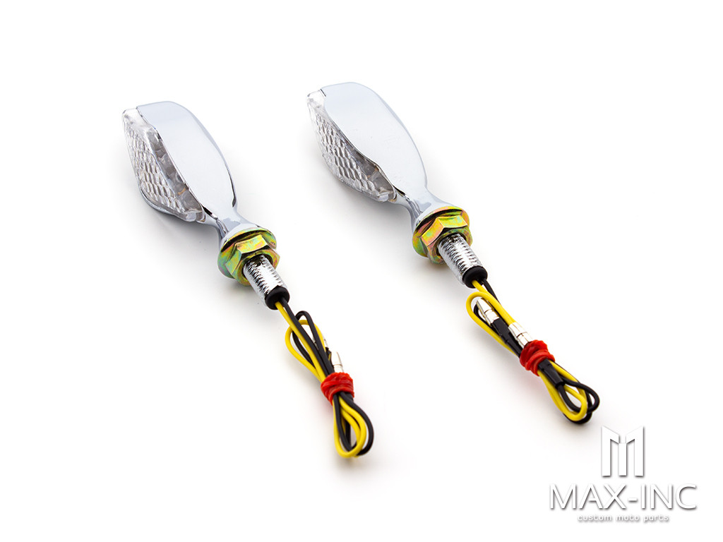 Chrome Mini Gator Alloy LED Turn Signals / Indicators - Emarked