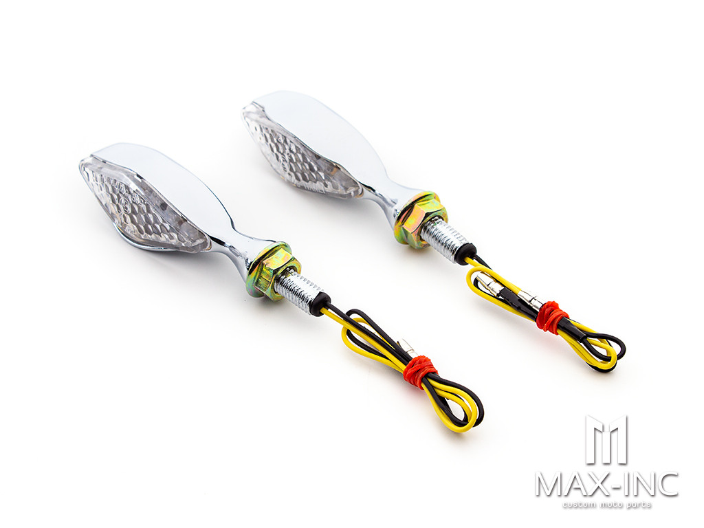 Chrome Mini Gator Alloy LED Turn Signals / Indicators - Emarked