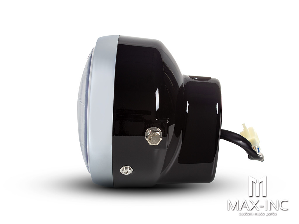 6" Black & Chrome Universal CB Style Headlight - Emarked