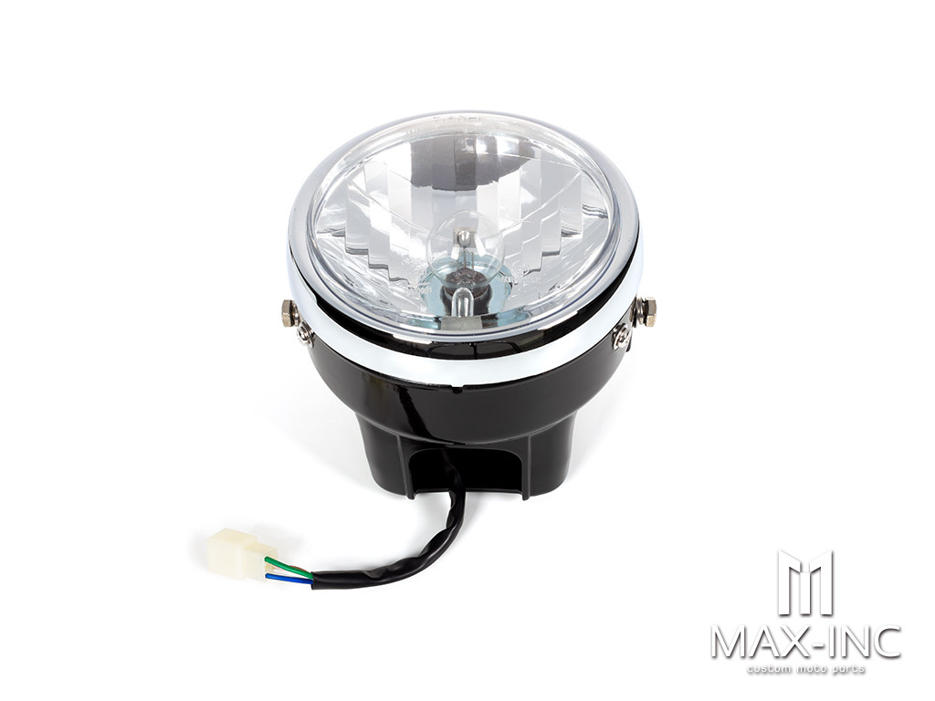 6" Black & Chrome Universal CB Style Headlight - Emarked