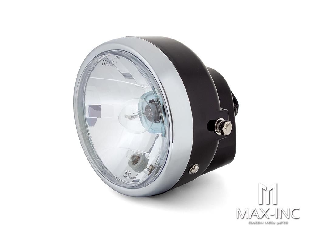 6" Black & Chrome Universal CB Style Headlight - Emarked
