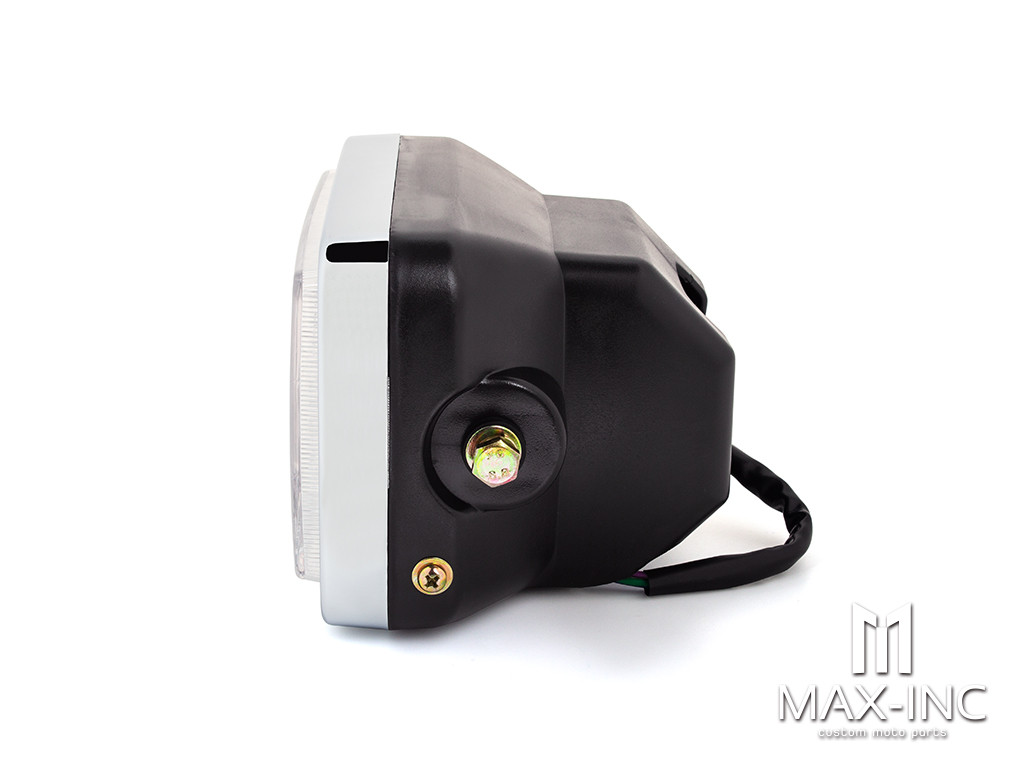 7" Black & Chrome Universal Rectangle Headlight - Emarked