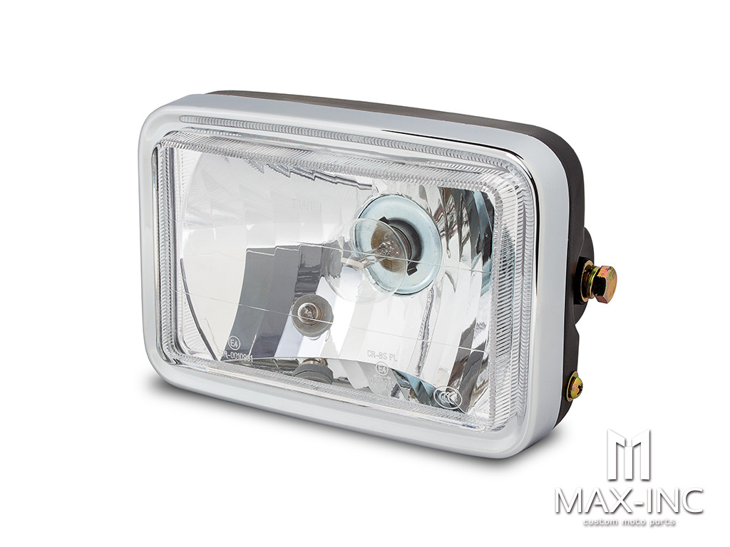 7" Black & Chrome Universal Rectangle Headlight - Emarked