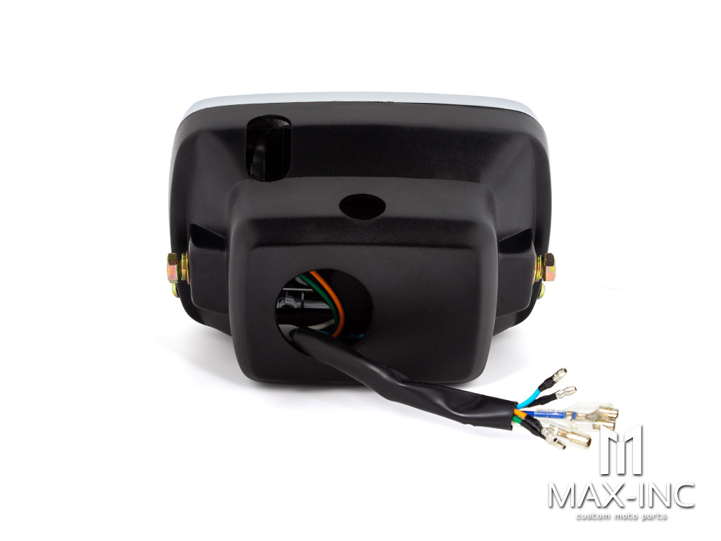 7" Black & Chrome Universal Rectangle Headlight + Turn Signals - Emarked