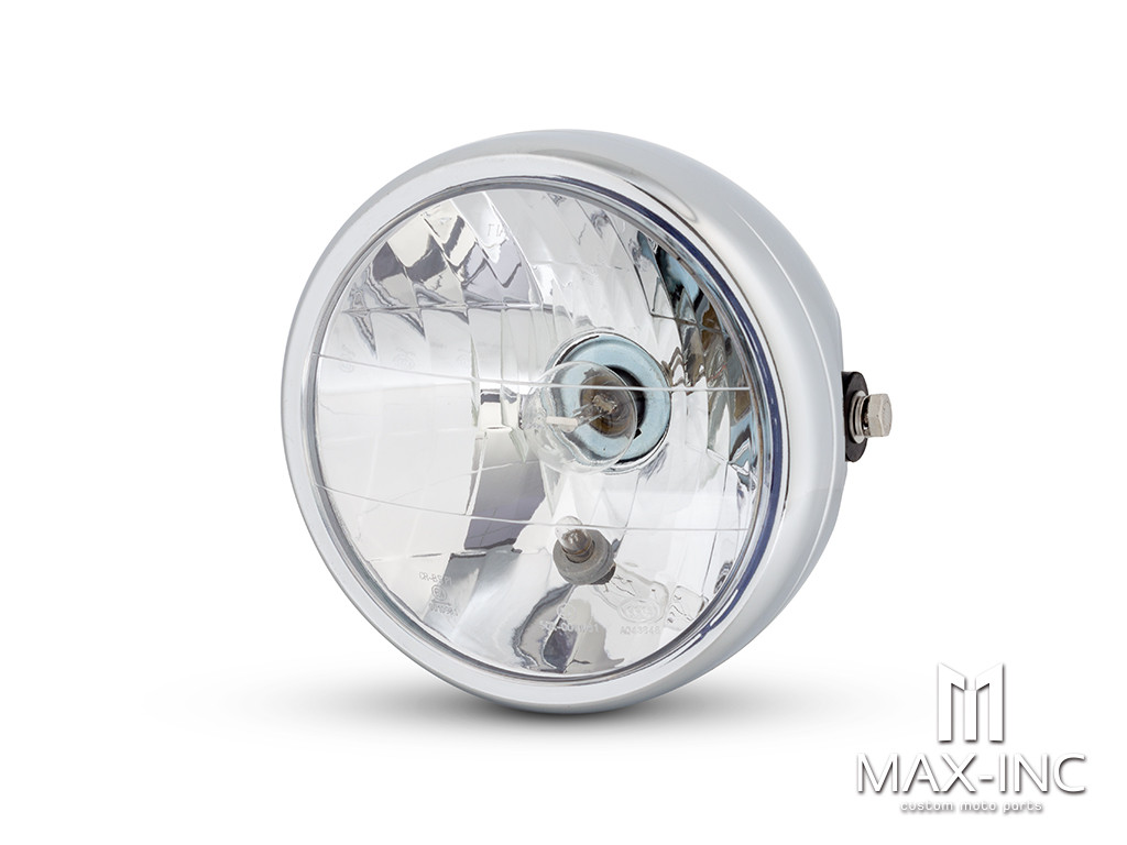 6.75" Chrome Universal Metal Headlight - Emarked