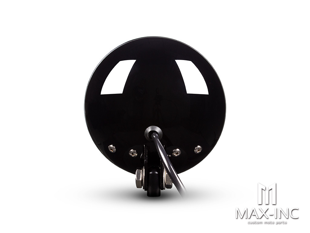 5" Gloss Black Metal Shallow Bottom Mount Custom Headlight