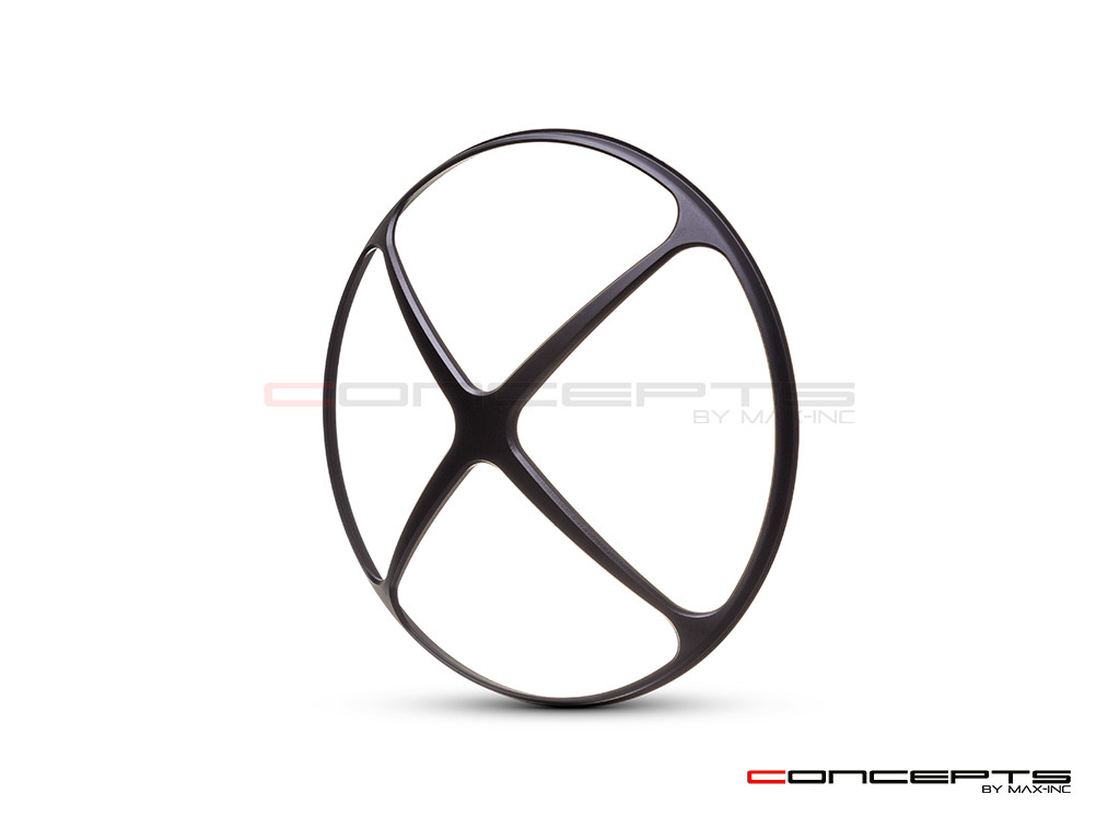 Cross Design 7" Black CNC Aluminum Headlight Guard Cover