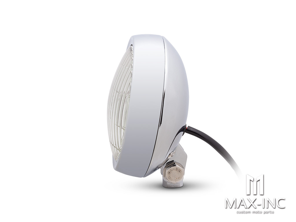 5" Chrome Metal Shallow Bottom Mount Custom Headlight