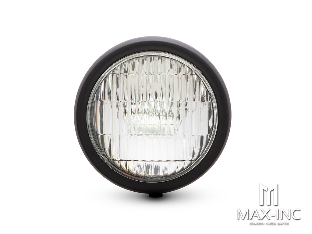 5" Matte Black Metal Shallow Bottom Mount Custom Headlight