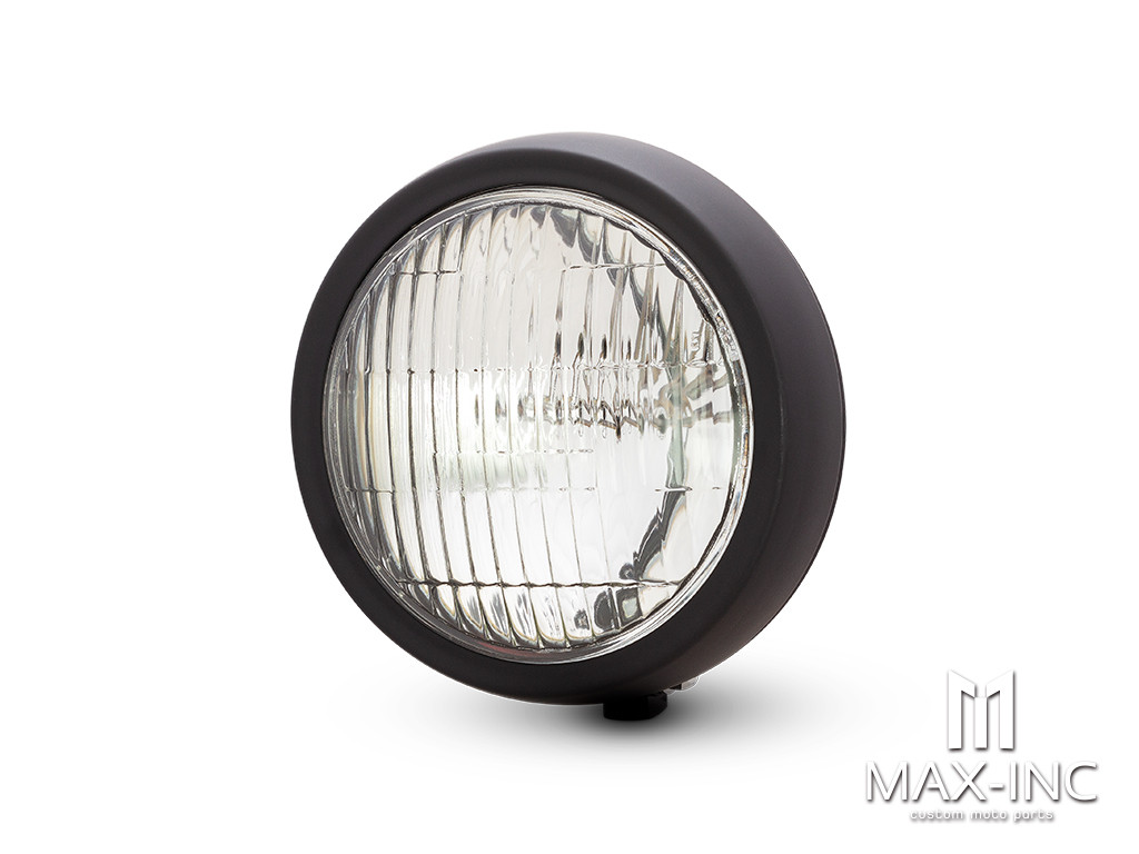 5" Matte Black Metal Shallow Bottom Mount Custom Headlight