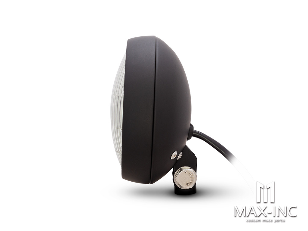 5" Matte Black Metal Shallow Bottom Mount Custom Headlight