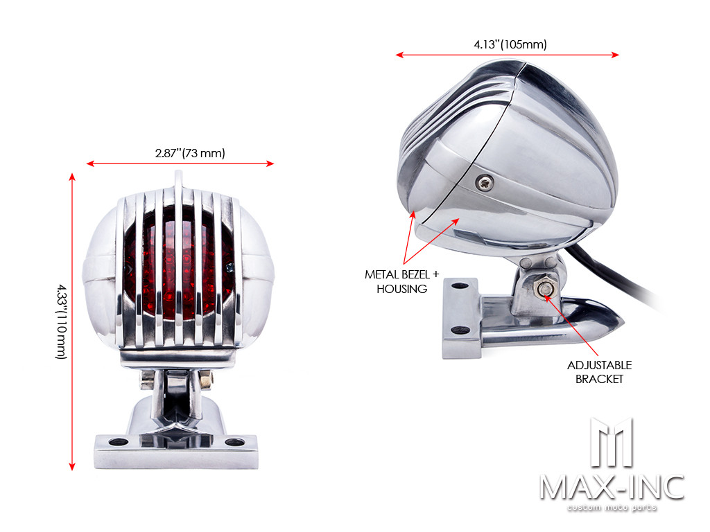 Polished Alloy Mini Microphone Style LED Stop / Tail Light