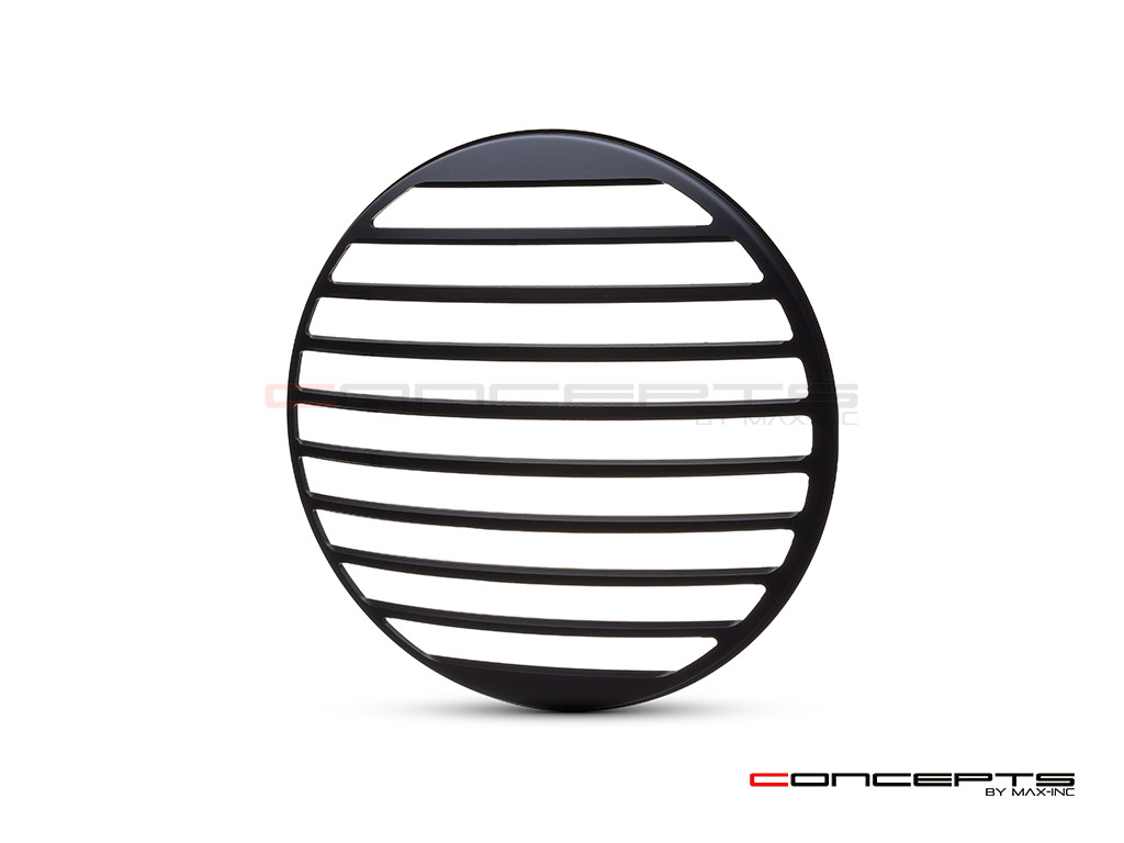 Vent Grill Design 7" Black CNC Aluminum Headlight Guard Cover